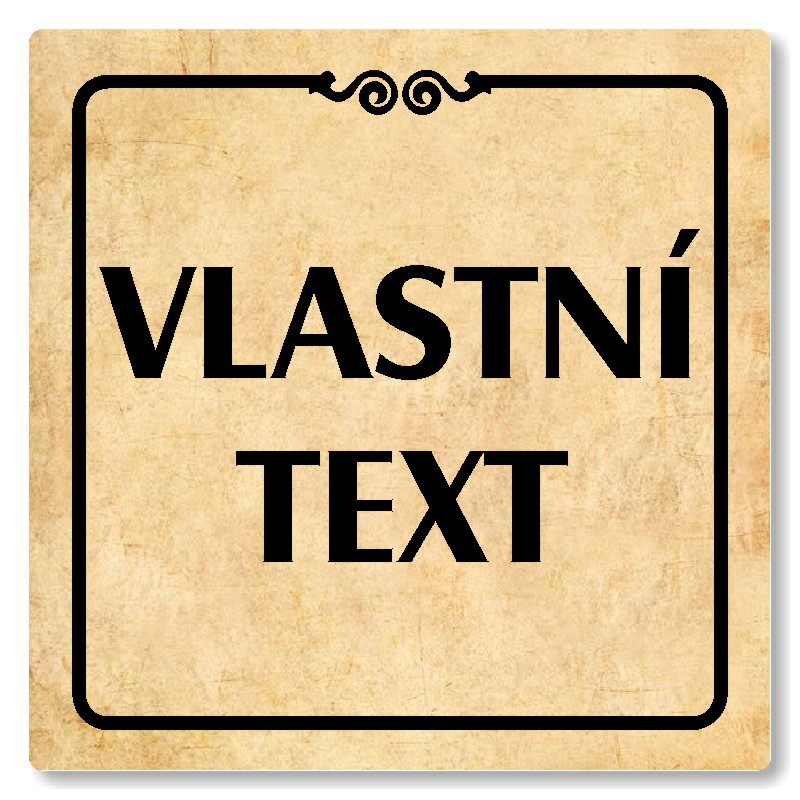 Váš text, 100x100mm, pergamen, Texas
